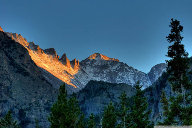 Mountain range trees blue sky #6 free wallpaper for desktop - medium preview image