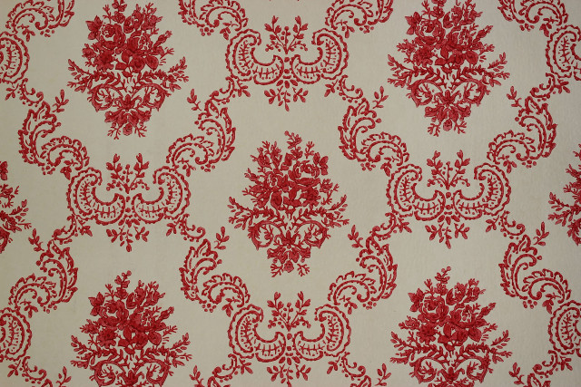 Red white flower leaf pattern free wallpaper for desktop - medium preview image