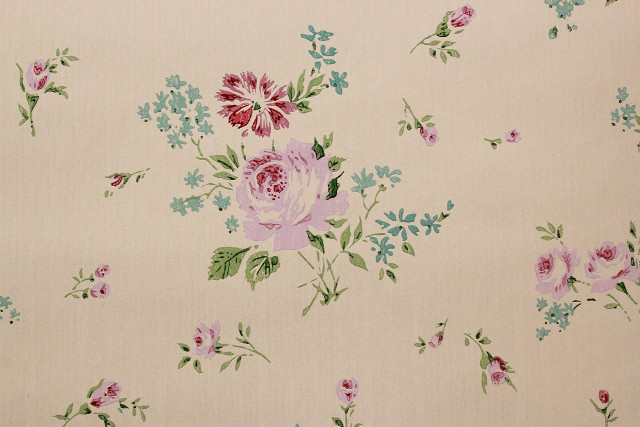 Floral pink blue green cream free wallpaper for desktop - medium preview image