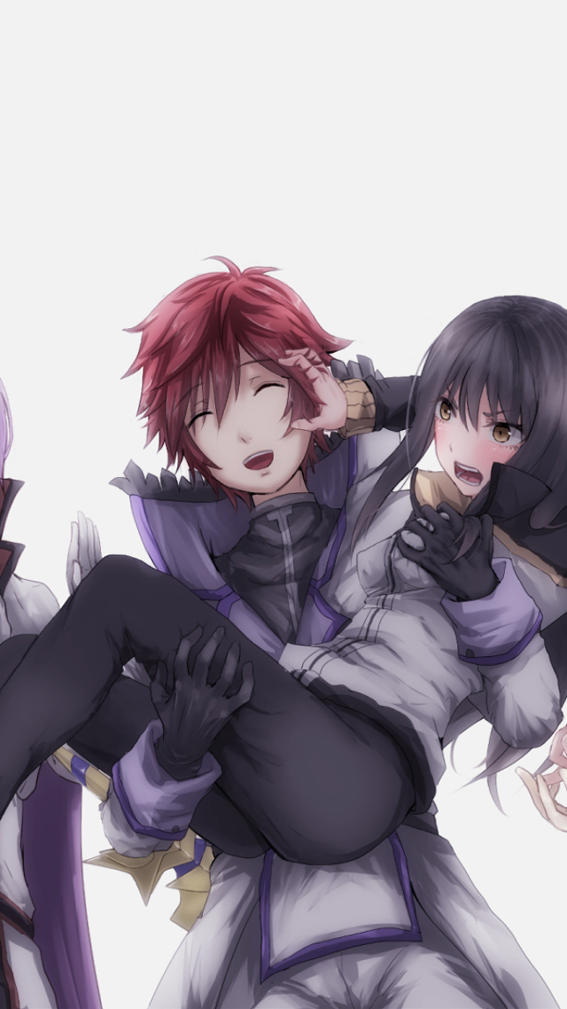 Anime characters hugging arms around #5 free wallpaper for mobile - medium preview image