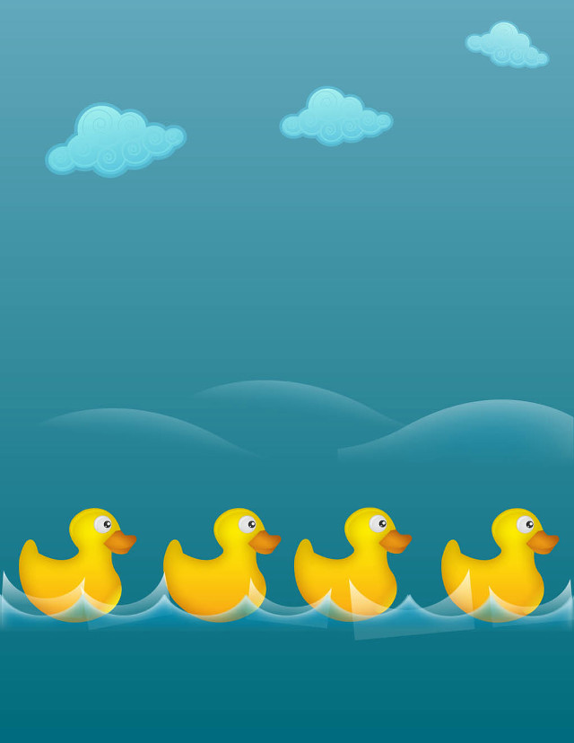 Yellow ducks floating water blue free wallpaper for mobile - medium preview image