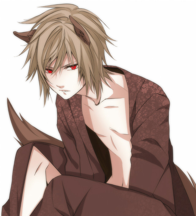 Man red eyes sitting hands free wallpaper for tablet - medium preview image