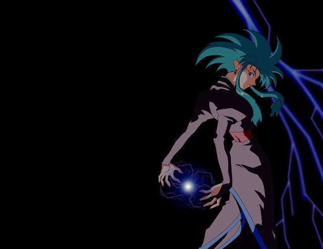 Bluehair blackdress energyball hologram rayonism free wallpaper for desktop - medium preview image