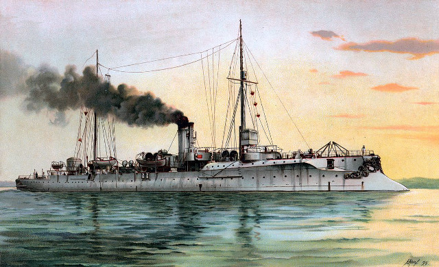 Battleship smoke painting artillery ocean free wallpaper for desktop - medium preview image