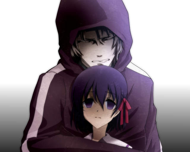 Hugging couple gothic manga grimdark free wallpaper for desktop - medium preview image