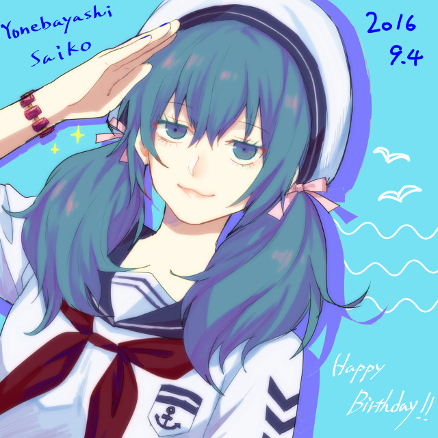 Bluehair sailor girl hat birthday free wallpaper for tablet - medium preview image