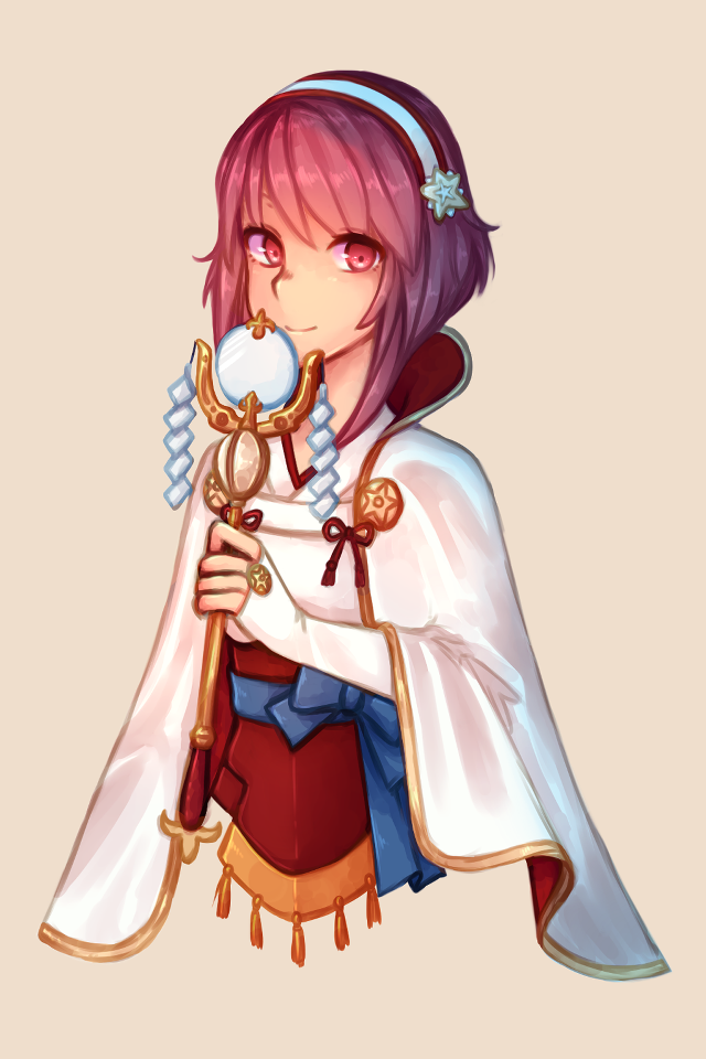 Woman sword white cape pink free wallpaper for mobile - medium preview image