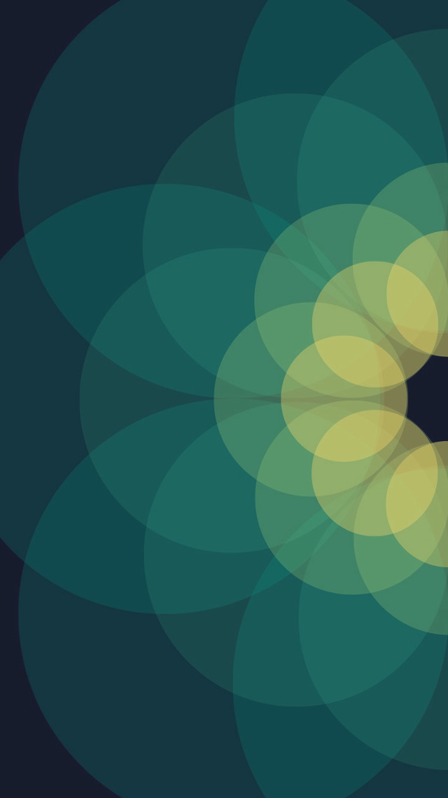 Green yellow flower black center free wallpaper for mobile - medium preview image