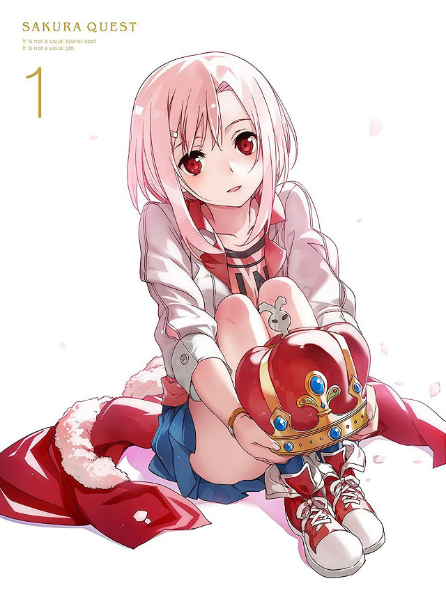 Pink haired girl crown heart free wallpaper for mobile - medium preview image