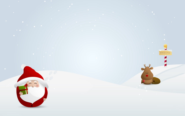Santa claus snow bag gifts free wallpaper for desktop - medium preview image