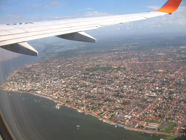 City view airplane wing water free wallpaper for desktop - medium preview image