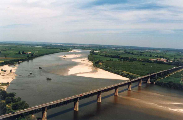 Bridge river greenfield trees aerial free wallpaper for desktop - medium preview image