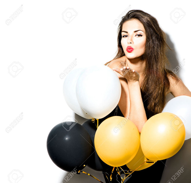 Woman longhair redlipstick balloons beachball free wallpaper for tablet - medium preview image