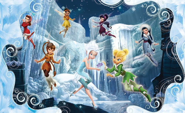 Cartoon characters flying waterfall snow free wallpaper for desktop - medium preview image