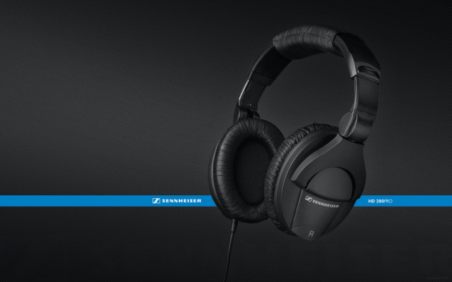 Headphones microphone blue line ambient free wallpaper for desktop - medium preview image