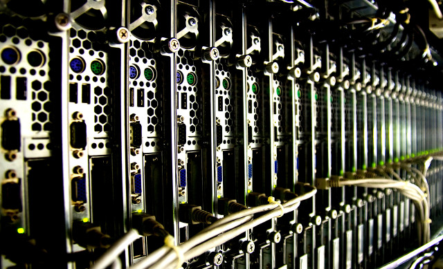 Servers wires green light server free wallpaper for desktop - medium preview image