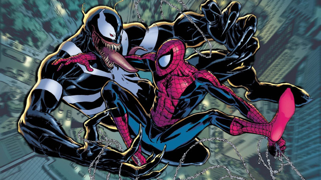 Spider man attack city comic free wallpaper for desktop - medium preview image