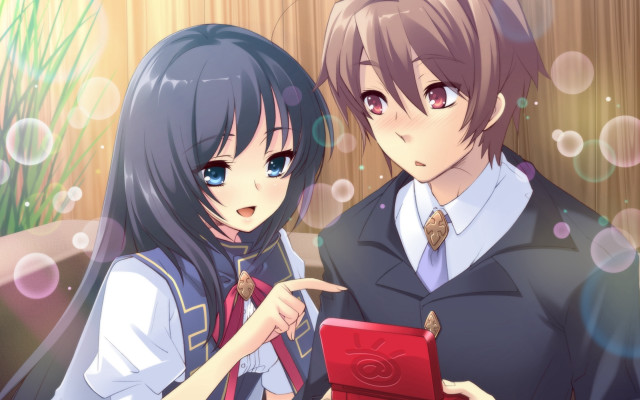 Anime girls tablet screen bubbles free wallpaper for desktop - medium preview image