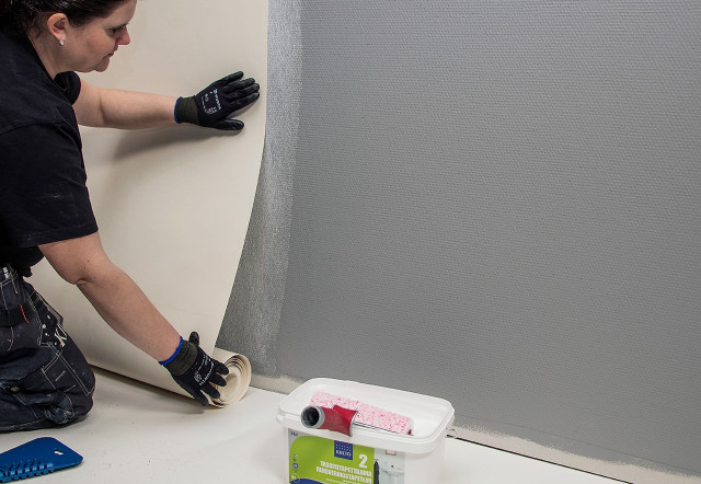 Woman painting wall paint roller free wallpaper for desktop - medium preview image