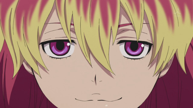 Blonde pink hair purple eyes free wallpaper for desktop - medium preview image