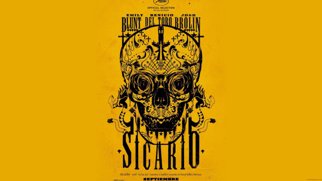 Yellow poster skull front back free wallpaper for desktop - medium preview image