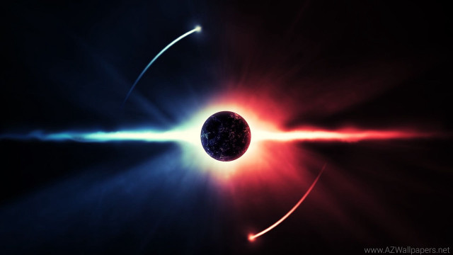Black hole red blue light #3 free wallpaper for desktop - medium preview image