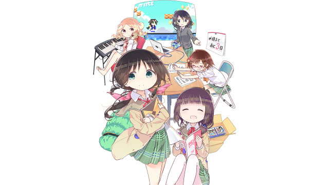 Girls table laptop keyboard group free wallpaper for desktop - medium preview image