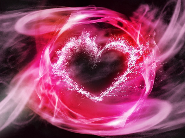 Heart red moon glowing energy free wallpaper for desktop - medium preview image