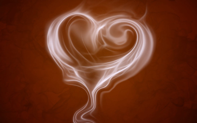 Heart shaped smoke red background free wallpaper for desktop - medium preview image