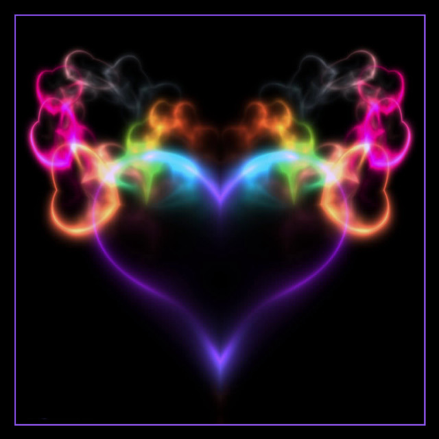 Heart shaped colorful smoke black free wallpaper for tablet - medium preview image