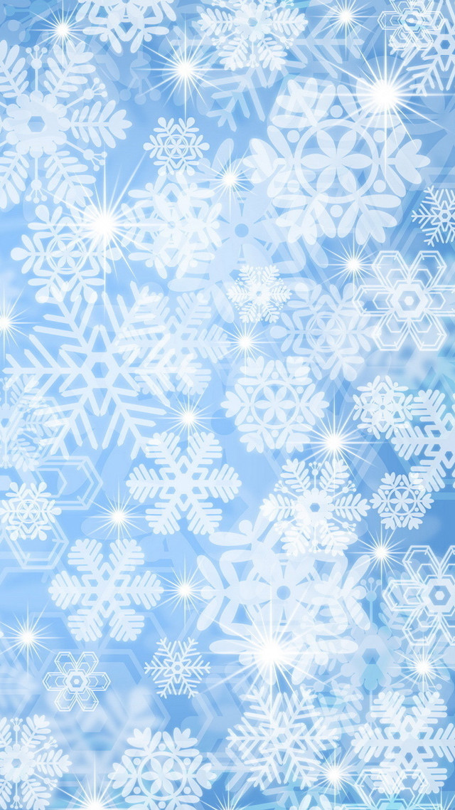Blue white snowflake background stars free wallpaper for mobile - medium preview image