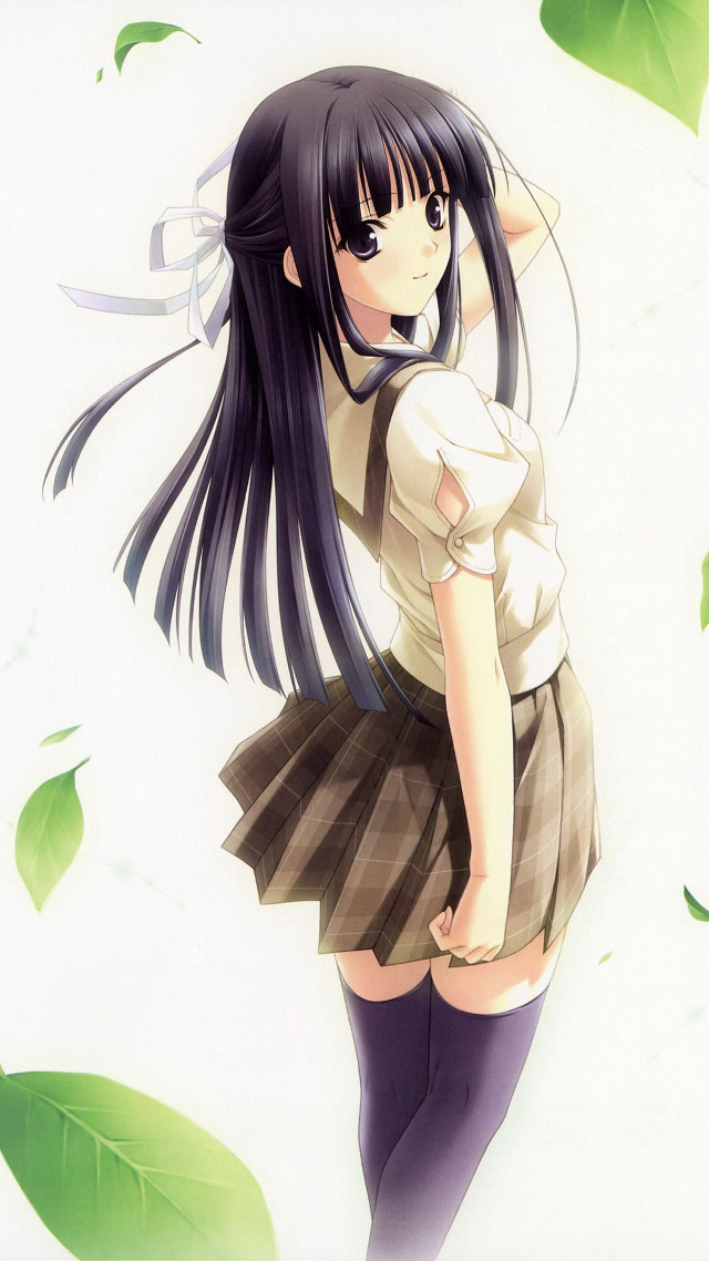 Girl long black hair white #2 free wallpaper for mobile - medium preview image