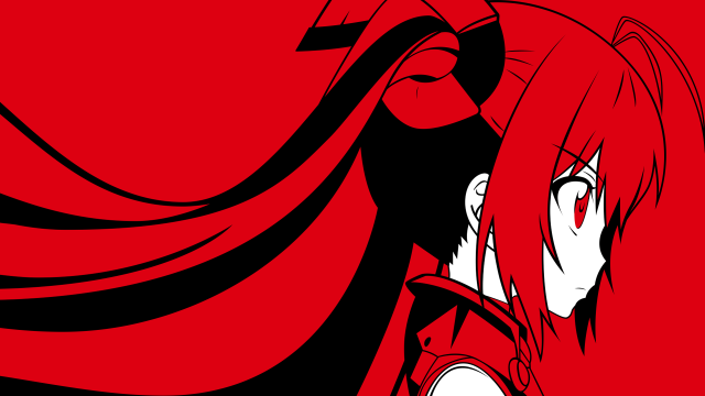 Woman red hair black white free wallpaper for desktop - medium preview image