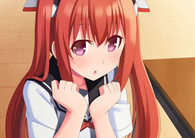 Red haired girl bow tie #2 free wallpaper for desktop - medium preview image