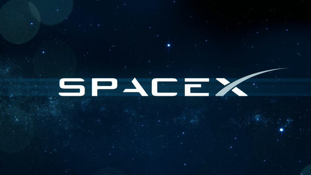 Spacex logo dark background stars free wallpaper for desktop - medium preview image
