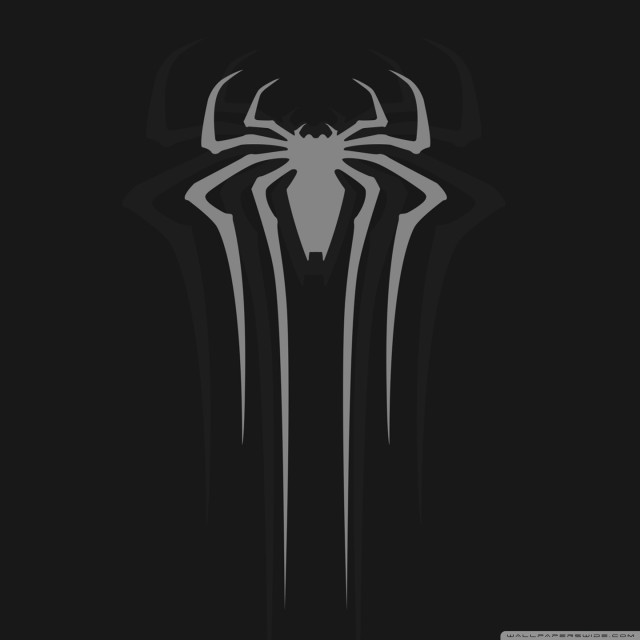 Black white spider man logo free wallpaper for tablet - medium preview image