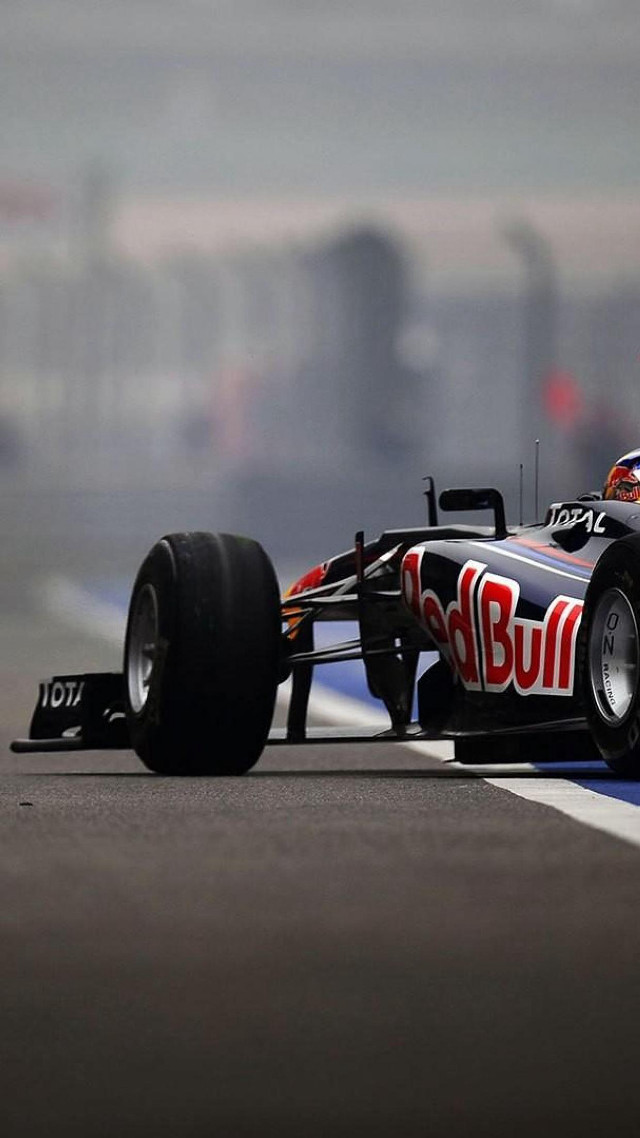 Red bull racing car driving free wallpaper for mobile - medium preview image