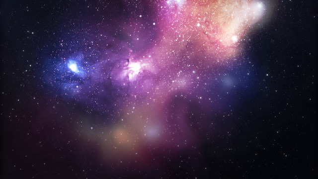 Colorful star cluster sky blue free wallpaper for desktop - medium preview image