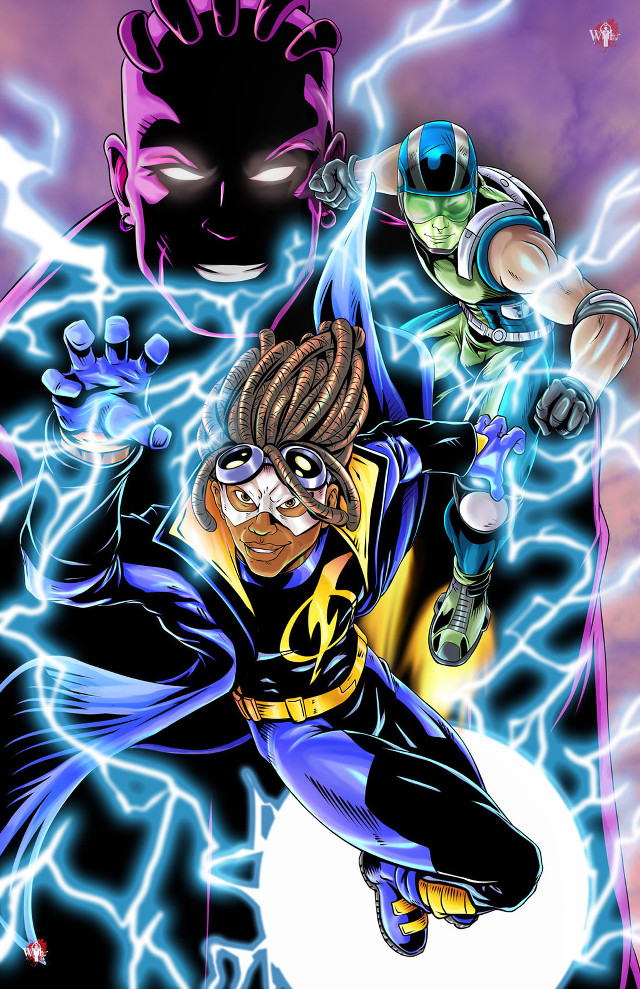 Afrofuturism comiccover maleenergy lightning magiccircle free wallpaper for mobile - medium preview image