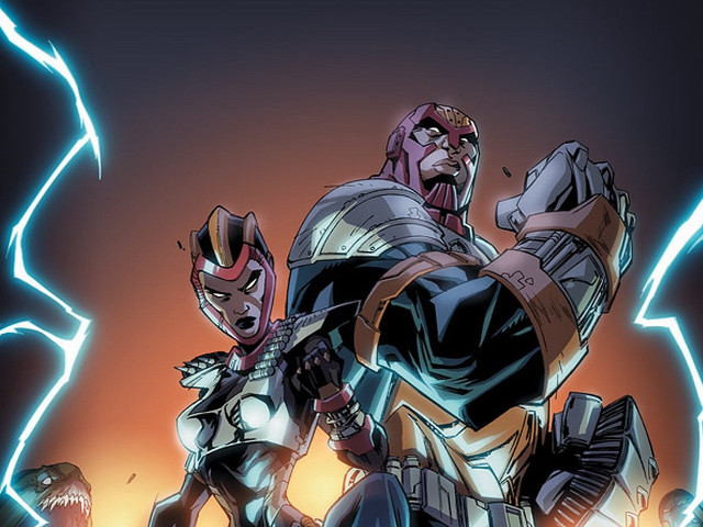 Cartoon two men lightning black #2 free wallpaper for desktop - medium preview image