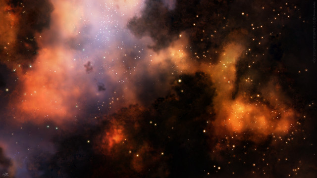 Large cluster stars bright orange free wallpaper for desktop - medium preview image