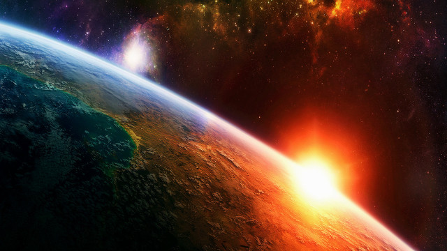 Earth space view bright light #6 free wallpaper for desktop - medium preview image
