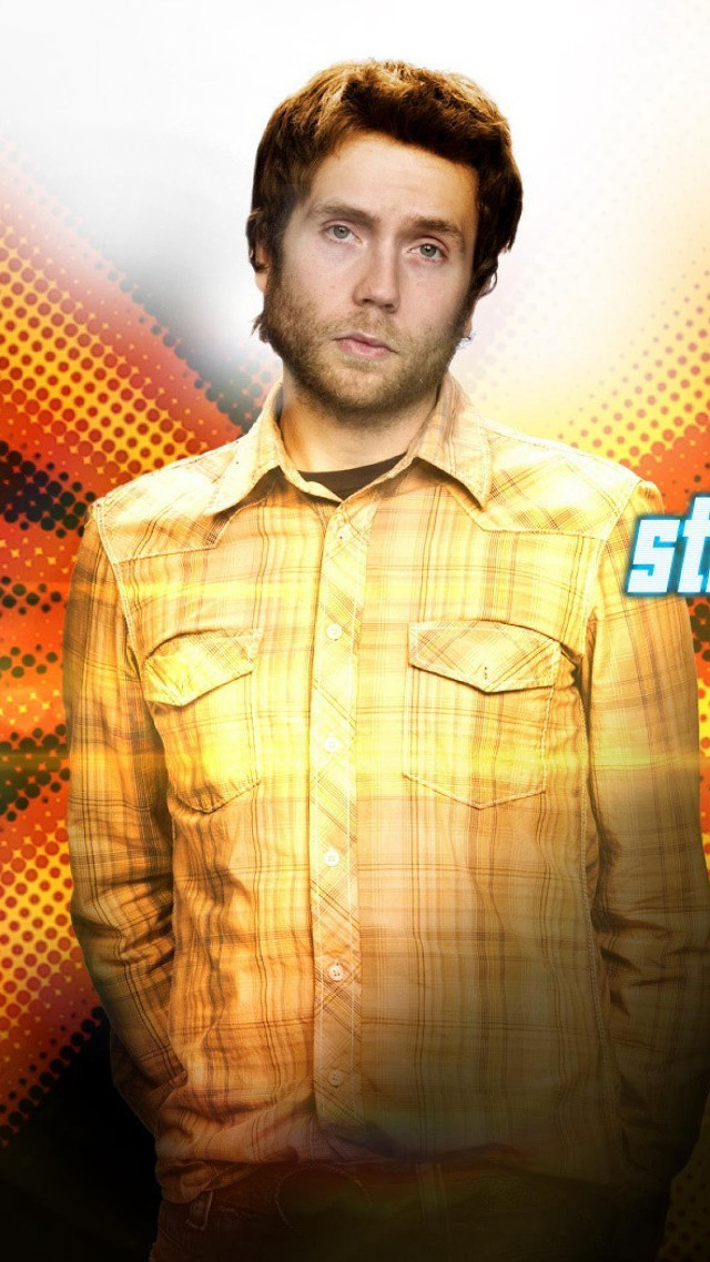 Man yellow shirt colorful background free wallpaper for mobile - medium preview image