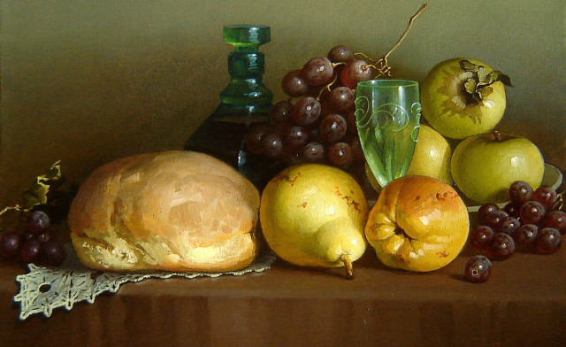 Still life fruit glass table free wallpaper for desktop - medium preview image