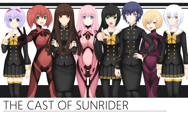 Anime girls uniform pose picture free wallpaper for desktop - medium preview image