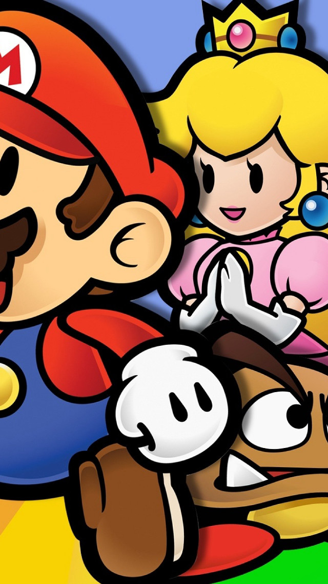 Mario princess peach back cover free wallpaper for mobile - medium preview image