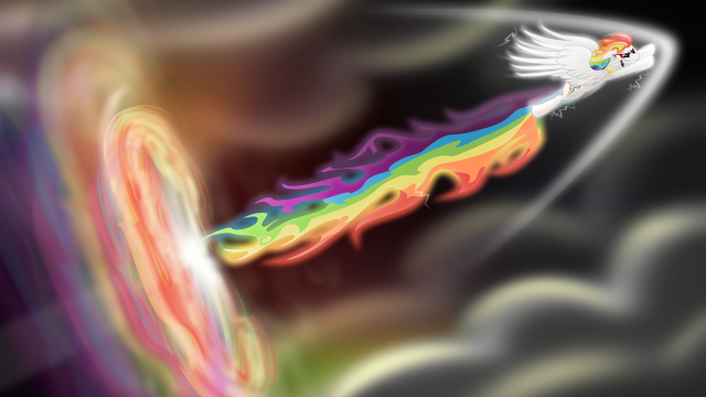 Rainbow colored bird flying sky free wallpaper for desktop - medium preview image