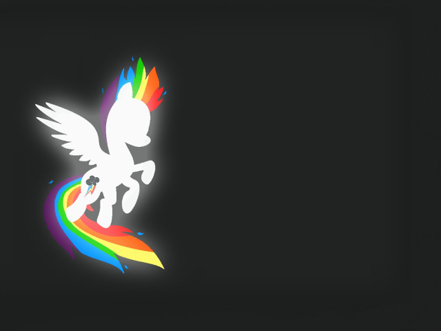 Rainbow pony black background white free wallpaper for desktop - medium preview image