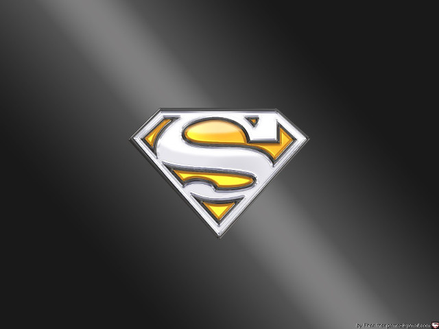 Superman logo shiny silver yellow free wallpaper for desktop - medium preview image