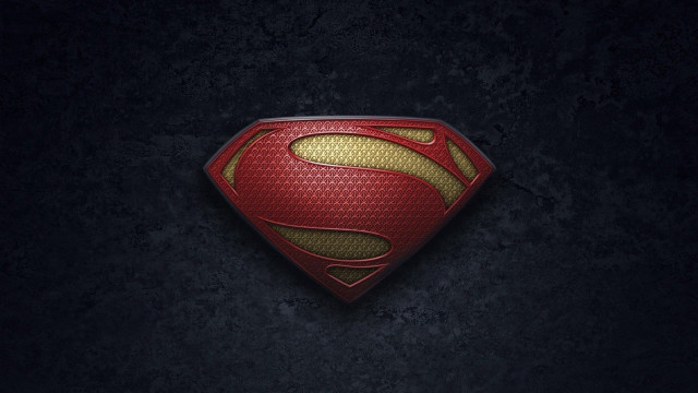 Superman logo black background red free wallpaper for desktop - medium preview image